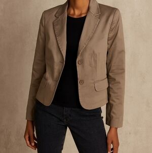 Josephine Chaus Khaki 2 Button Cotton Jacket Green 12